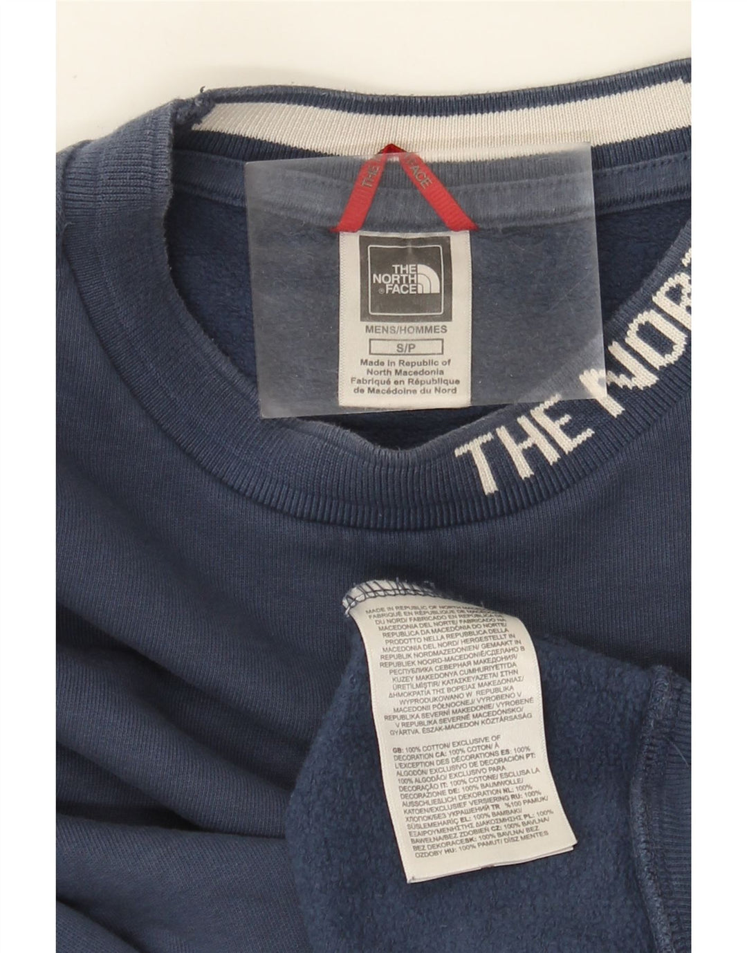 Felpa grafica da uomo The North Face Maglione piccolo in cotone blu navy