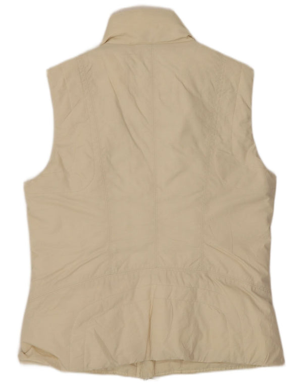 Gilet imbottito da donna Benetton UK 14 cotone bianco sporco medio