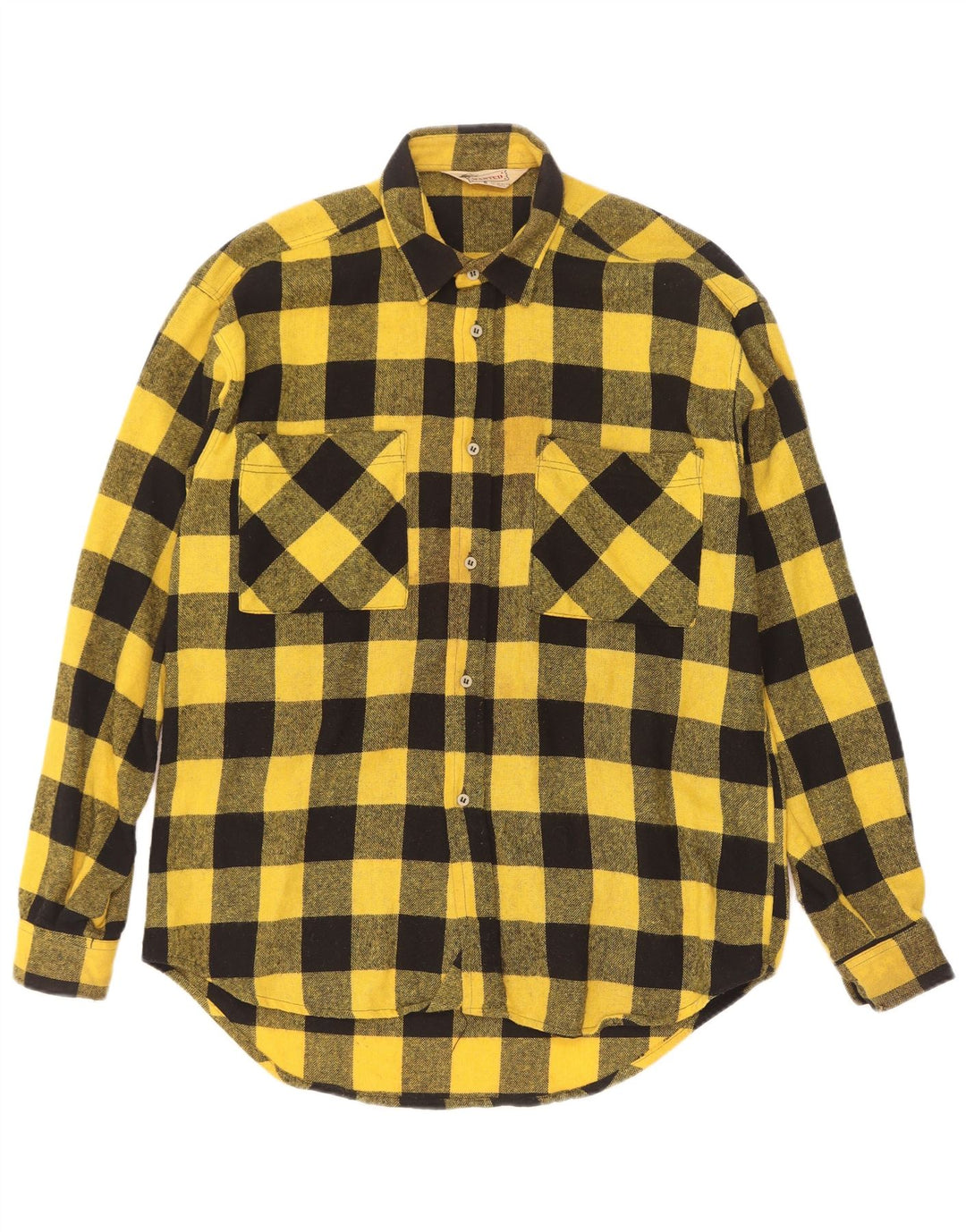 Wanted camicia da uomo overshirt in acrilico a quadretti giallo medio