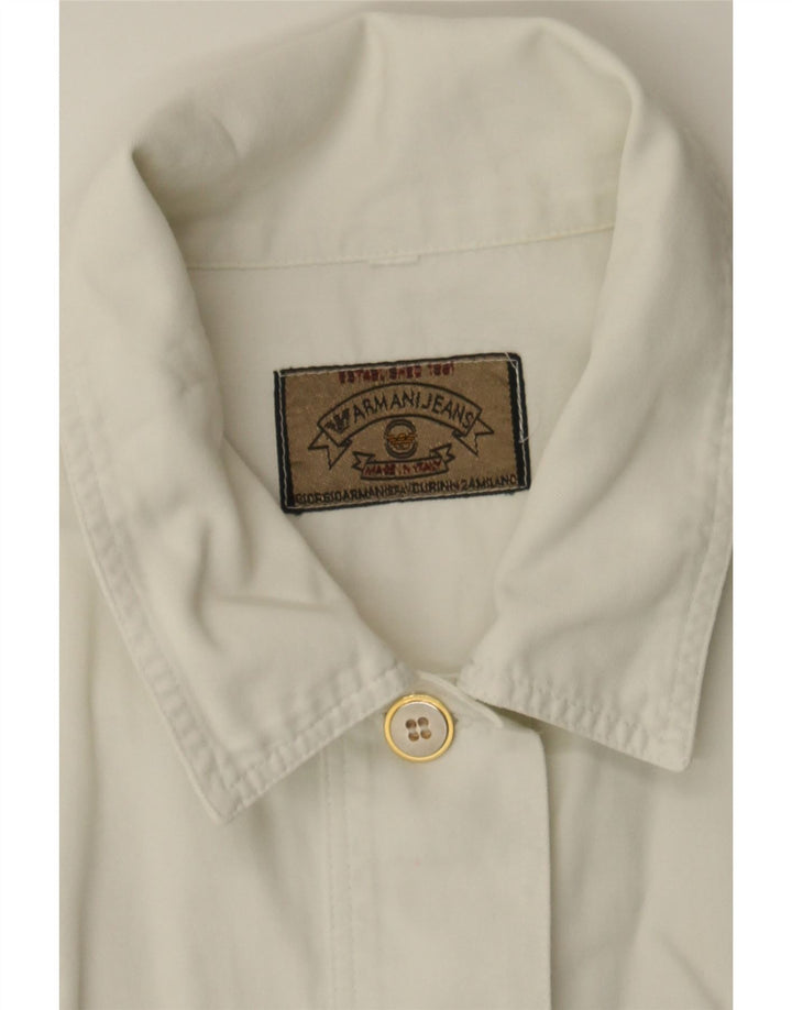 ARMANI JEANS Womens Short Sleeve Pullover Shirt UK 22 3XL White Vintage Armani Jeans and Second-Hand Armani Jeans from Messina Hembry 