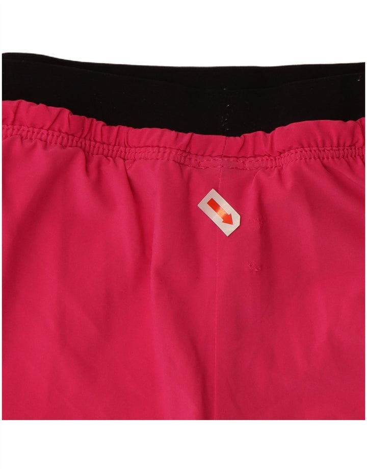Pantaloncini sportivi NIKE da donna Dri Fit UK 8 piccoli in poliestere color block rosa