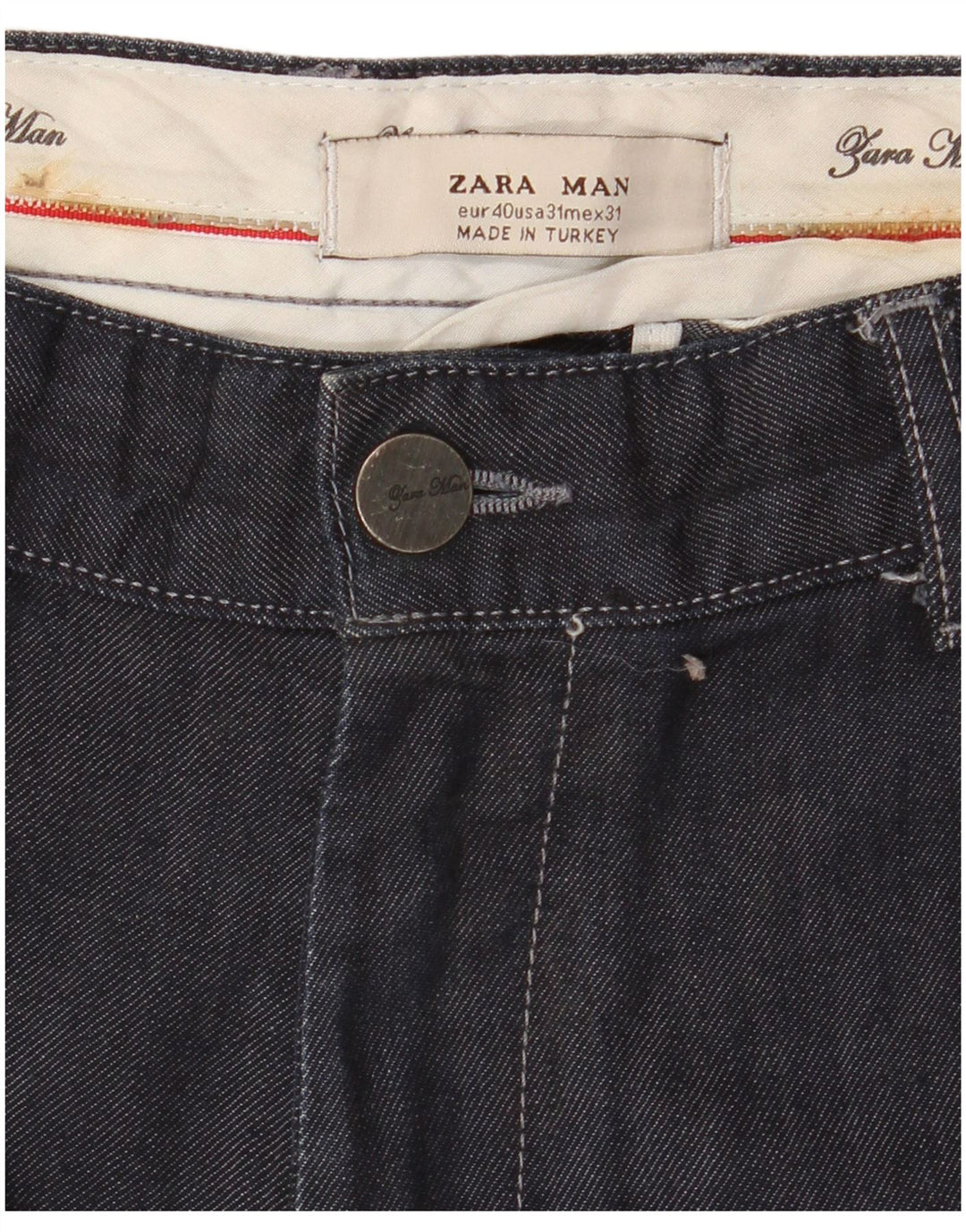 Jeans dritti da uomo Zara EU 40 medio W31 L34 blu navy