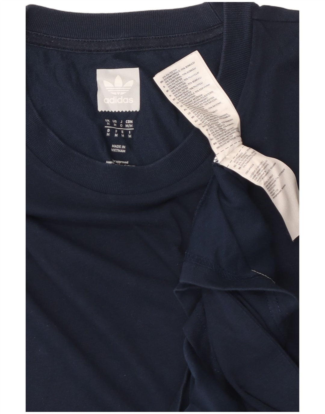 T-shirt da uomo Adidas Top media in cotone blu navy