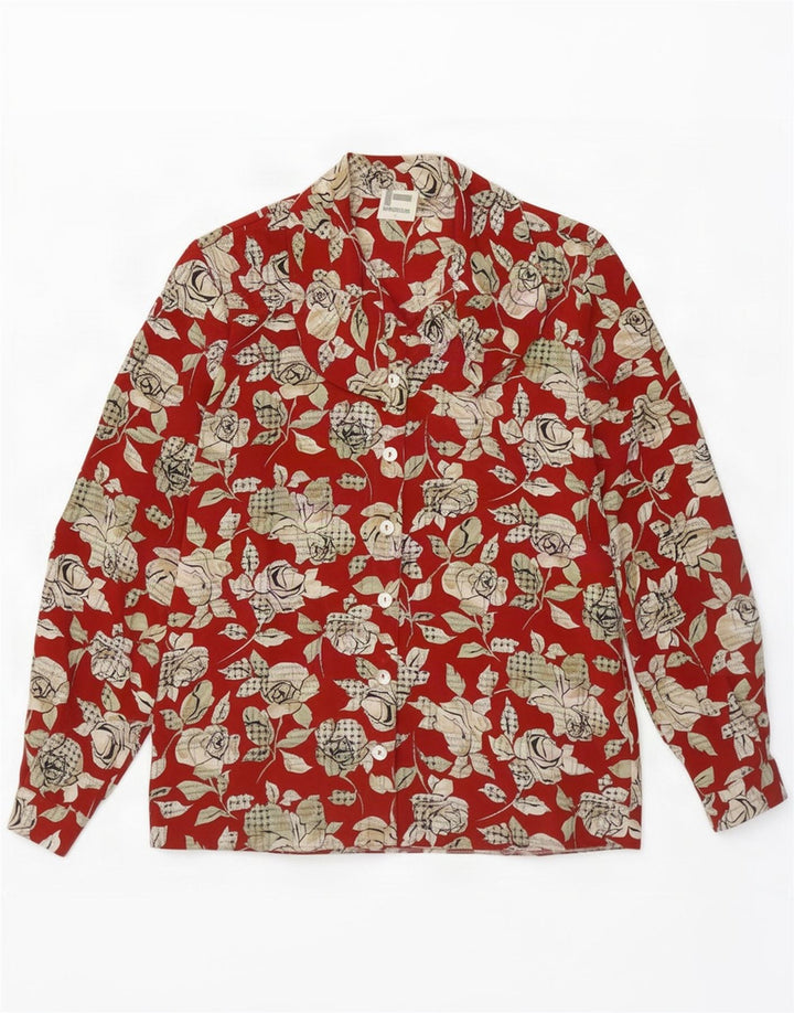 Frankenwalder camicia camicetta da donna EU 36 piccolo poliestere rosso floreale