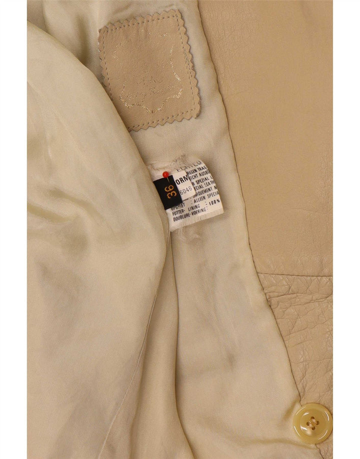 Giacca blazer doppiopetto oversize da donna vintage EU 36 piccola beige