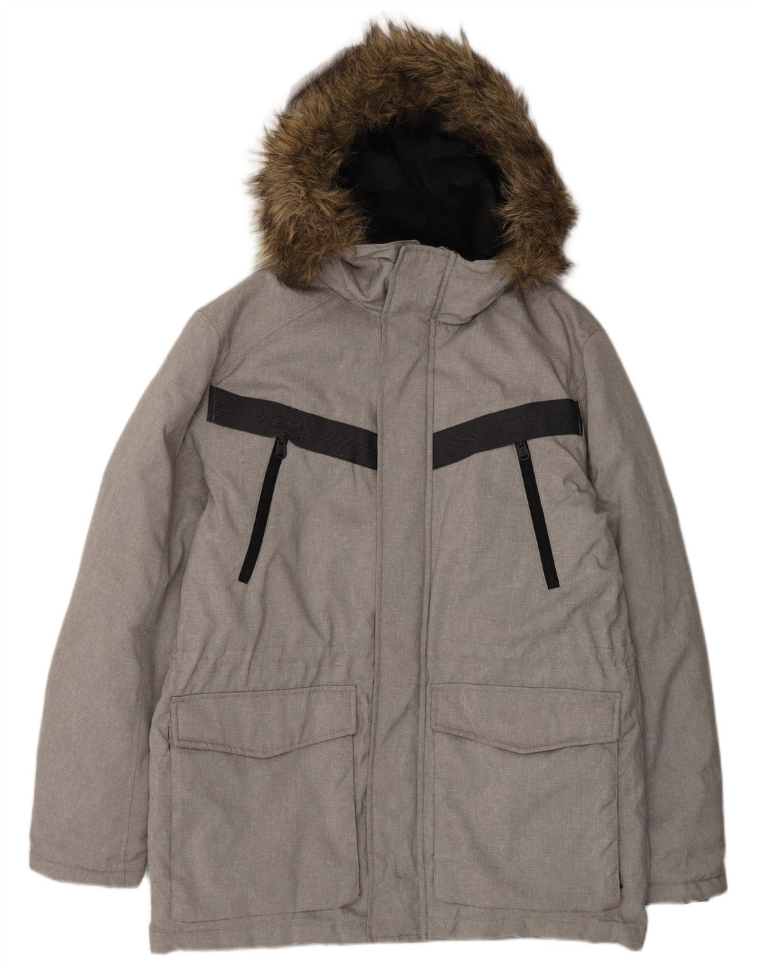 Giacca imbottita con cappuccio da uomo Jack & Jones UK 40 Large Grey Colourblock