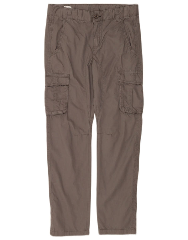 Benetton Boys Straight Cargo Trousers 11-12 Years 2XL W28 L28 Grey Cotton