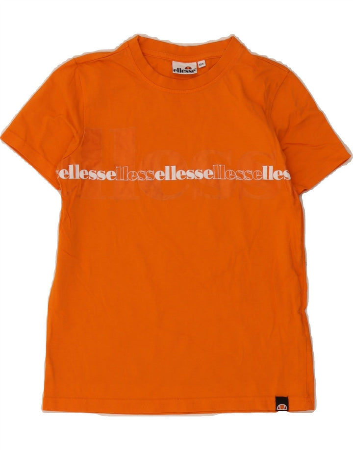 ELLESSE Boys Graphic T-Shirt Top 9-10 Years Orange Cotton Vintage Ellesse and Second-Hand Ellesse from Messina Hembry 