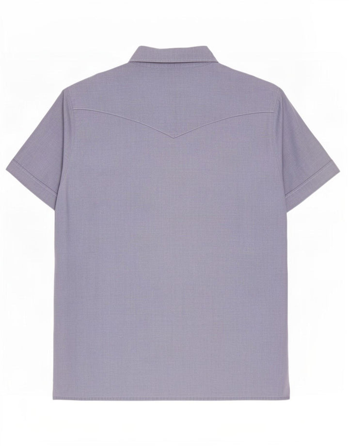Camicia a maniche corte da uomo Lee Large in cotone blu