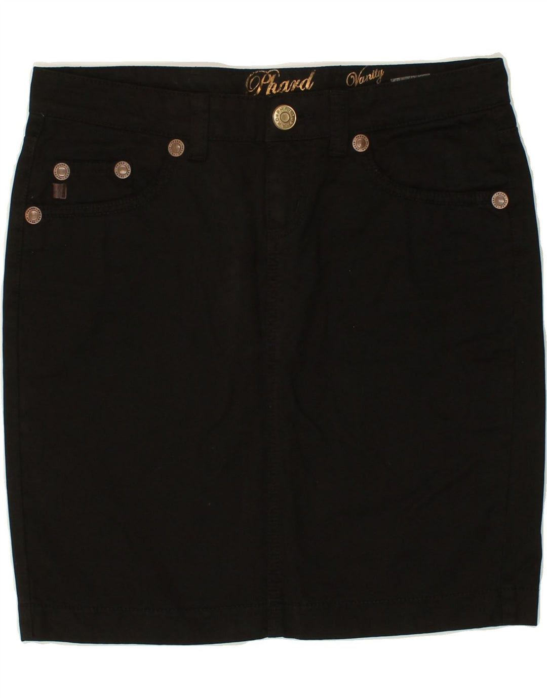 PHARD Womens Straight Skirt W28 Small Black Cotton Vintage Phard and Second-Hand Phard from Messina Hembry 