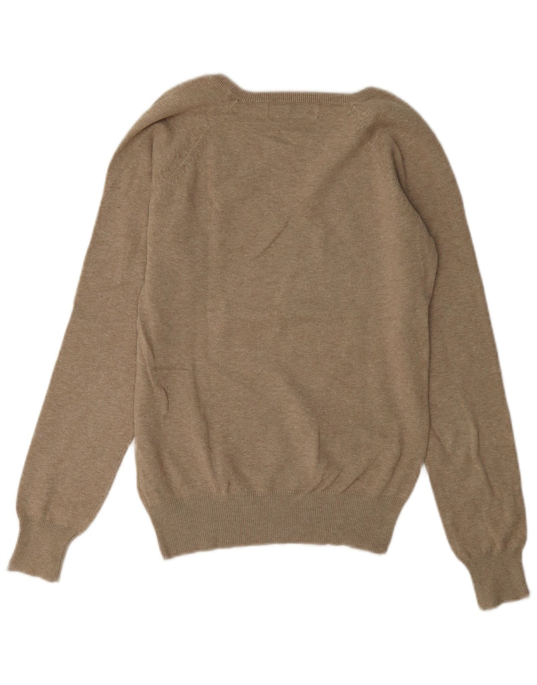 Maglione da donna con scollo a V Zara UK 14 Cotone marrone medio