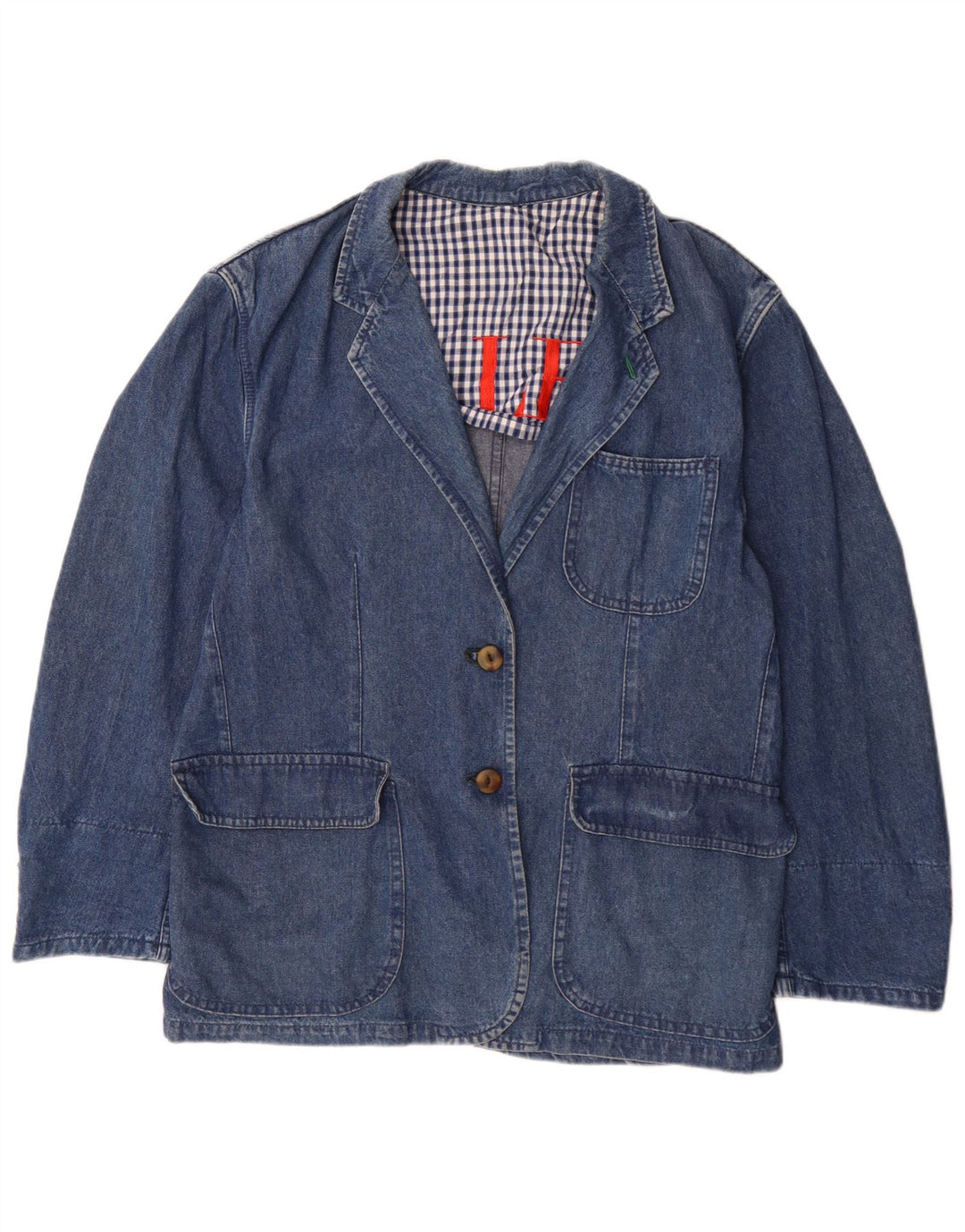 Giacca blazer in denim a 2 bottoni vestibilità ampia da donna Valentino IT 42 Blu medio