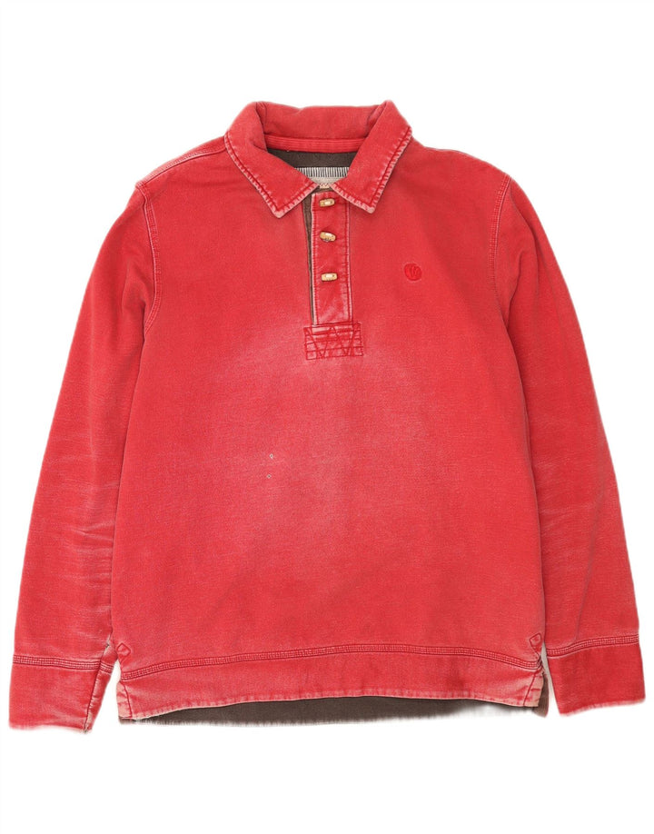 Felpa da uomo con collo alto Fat Face, maglione, cotone rosso medio