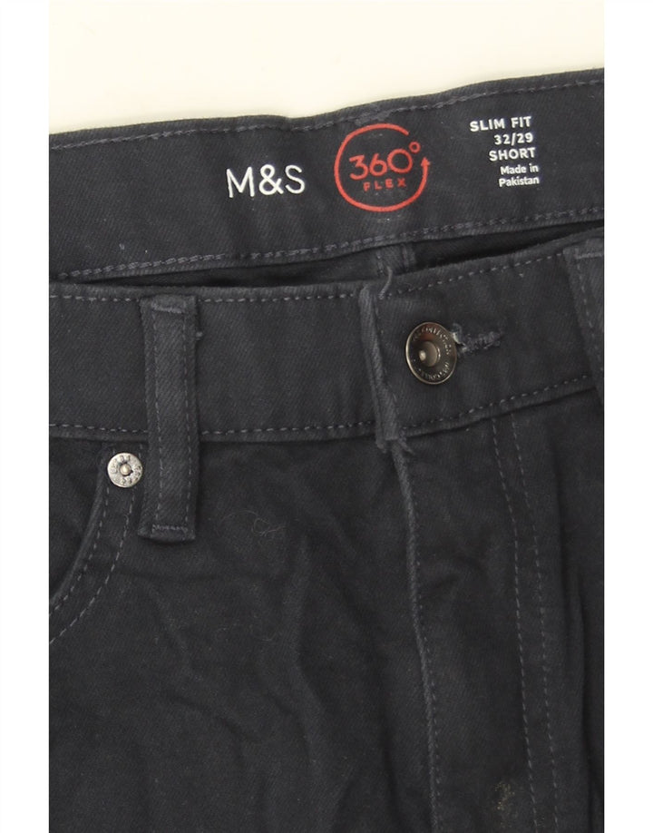 Jeans slim da uomo Marks & Spencer W32 L29 cotone blu navy