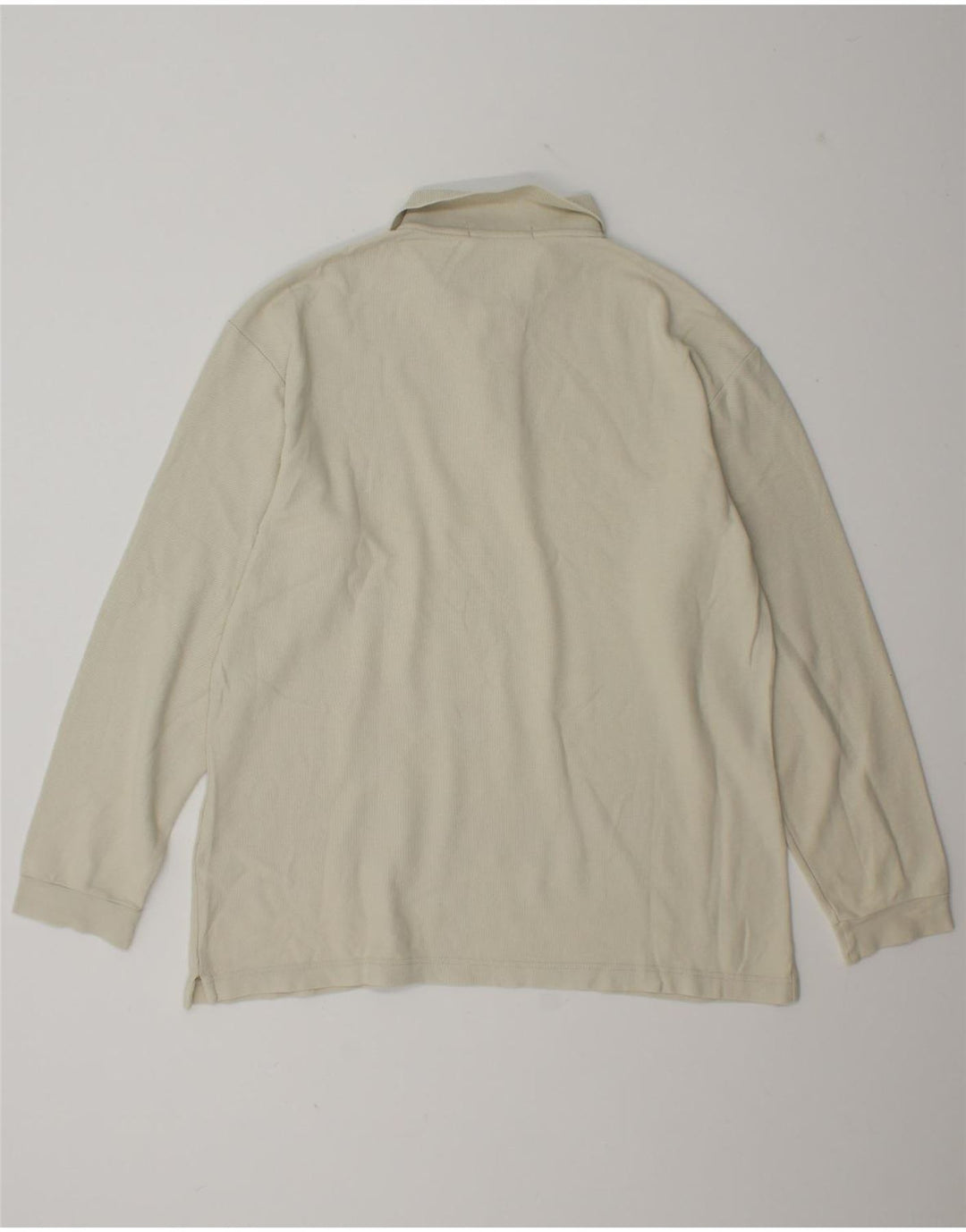 Polo da uomo a maniche lunghe Fila IT 50 cotone bianco sporco medio