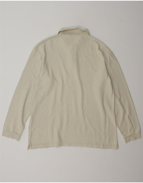 Polo da uomo a maniche lunghe Fila IT 50 cotone bianco sporco medio