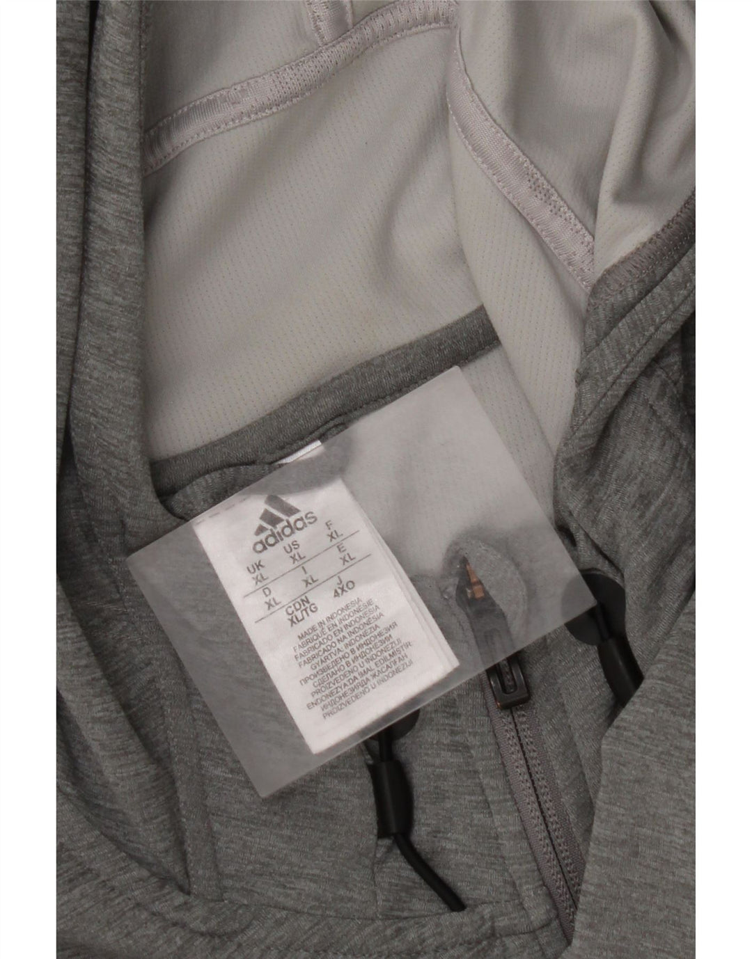 Maglione con cappuccio e zip da uomo ADIDAS XL grigio poliestere