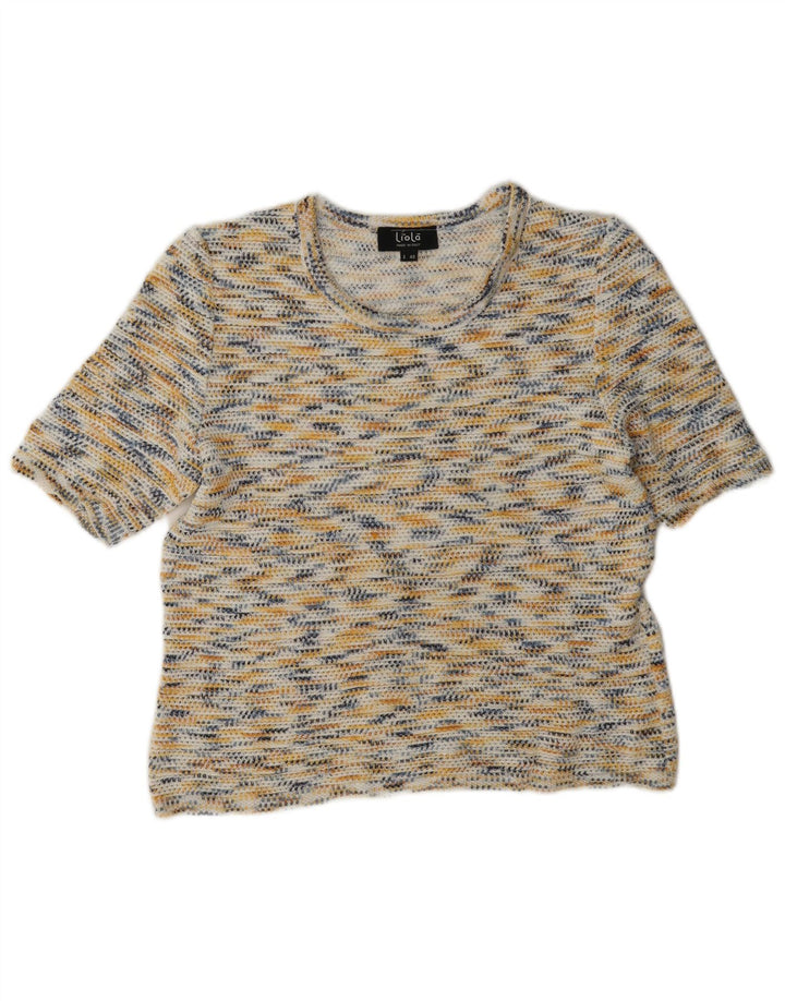 Liola Top da donna in maglia corta in maglia IT 48 XL multicolore screziato