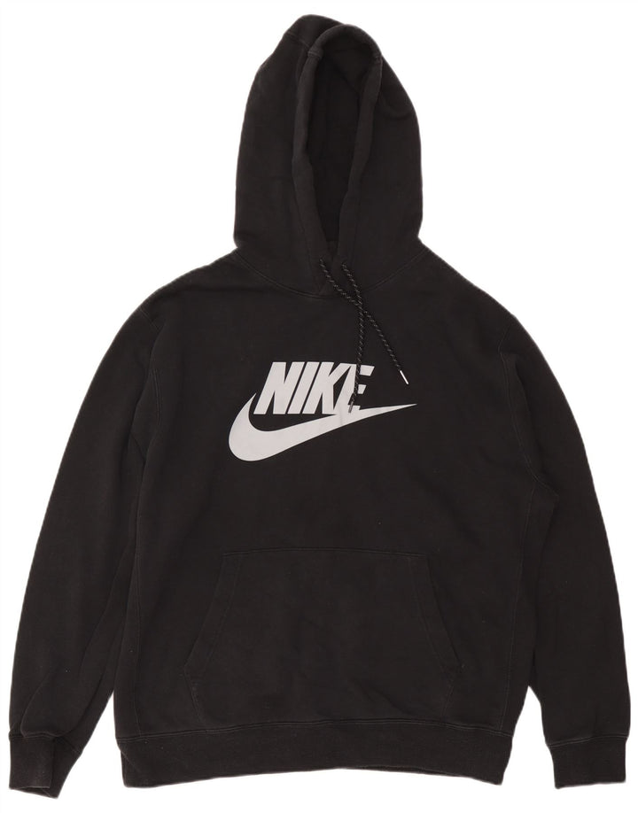 Felpa con cappuccio grafica Nike da uomo grande in cotone nero
