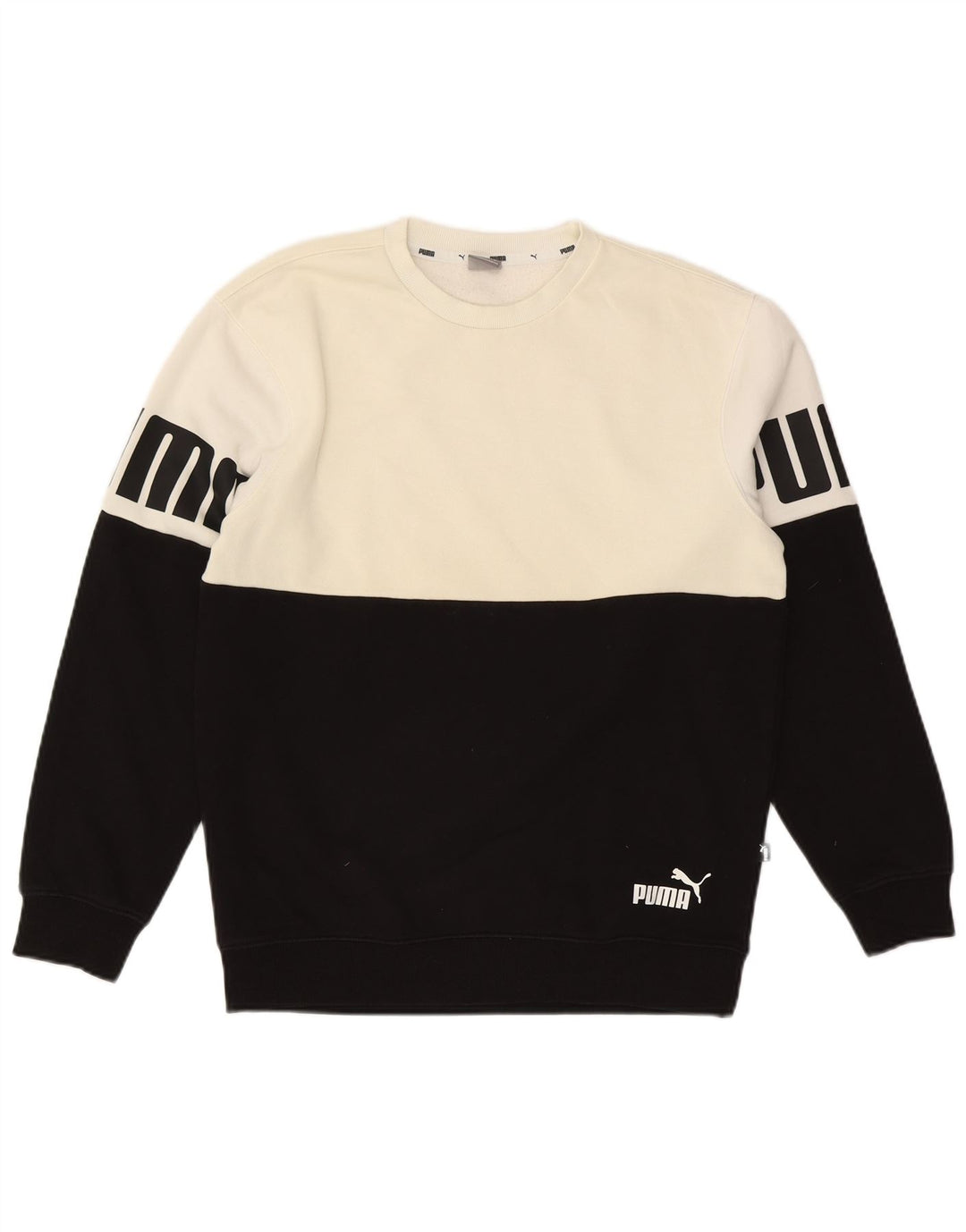 Felpa grafica da uomo Puma, piccola, in cotone color block nero