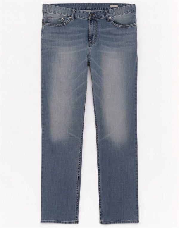 Calvin Klein Mens Straight Jeans W34 L32 Blue Cotton