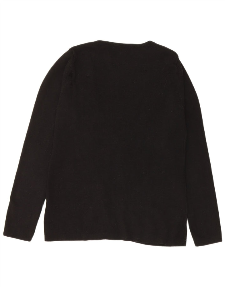 Maglione cardigan con cravatta frontale da donna Hobbs UK 10 piccolo cotone nero