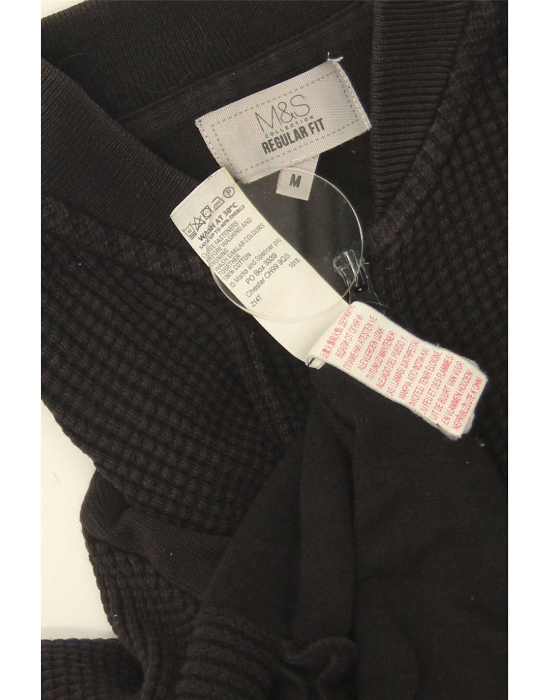 Maglione cardigan vestibilità regolare da uomo Marks & Spencer in cotone nero medio