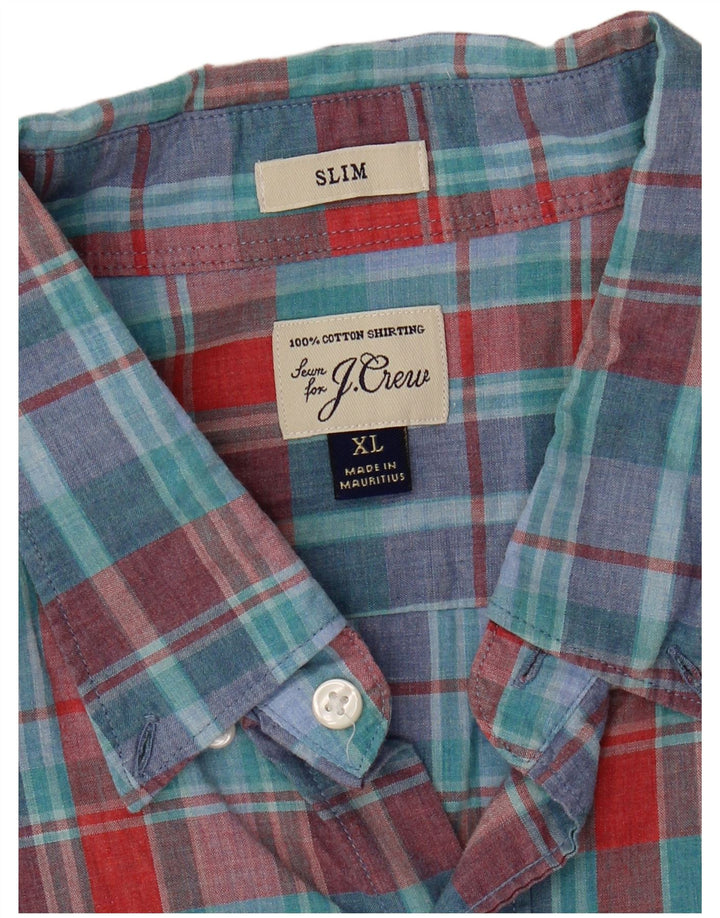 Camicia slim da uomo J. Crew XL in cotone a quadri blu
