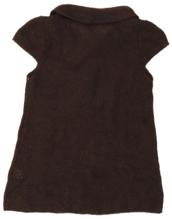 Topshop Maglione da donna a maniche corte con collo alto UK 10 Piccolo Marrone