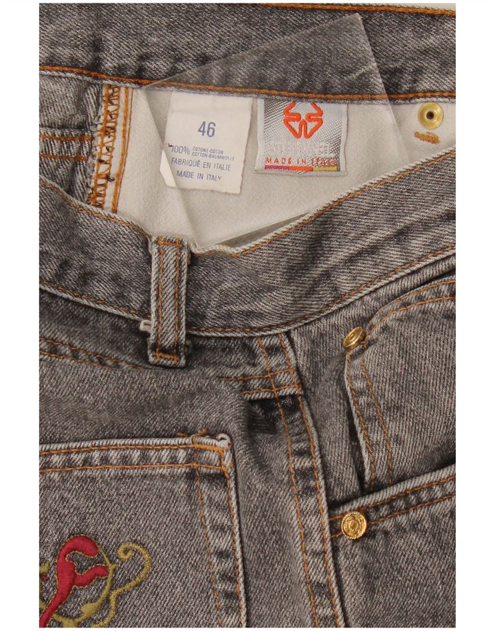 Jeans affusolati a vita alta da donna vintage IT 46 Large W28 L29 Cotone grigio