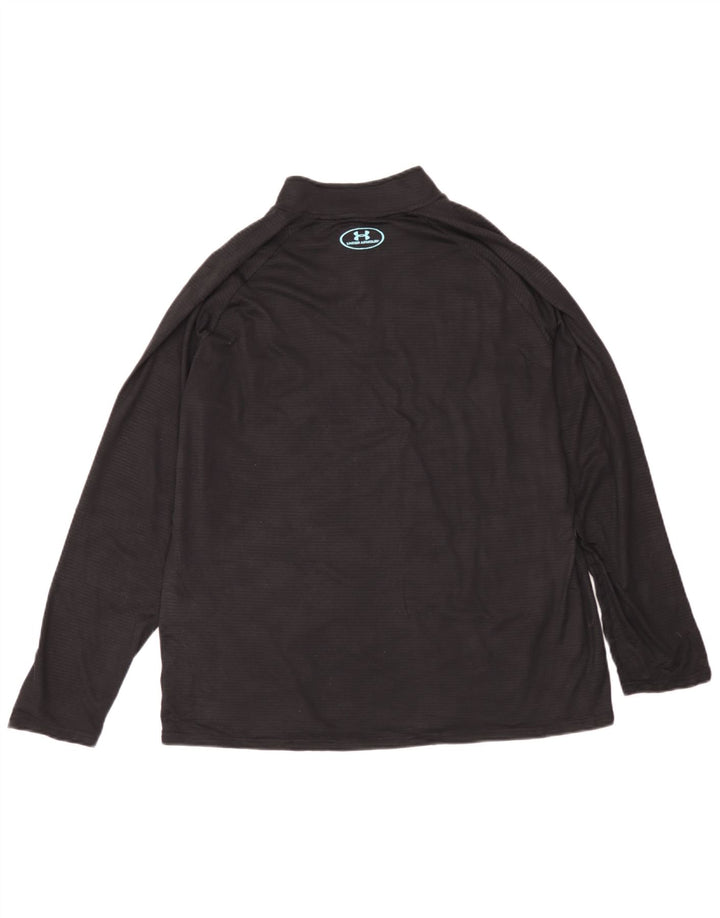 Under Armour Uomo Heat Gear Zip Collo Pullover Tuta Top Grande Nero