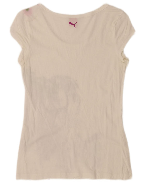 T-shirt grafica regolare da donna Puma UK 10 piccola bianca