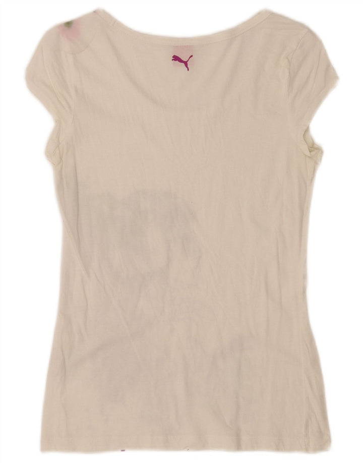 T-shirt grafica regolare da donna Puma UK 10 piccola bianca
