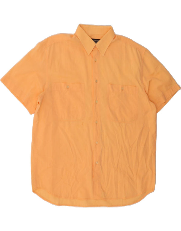 CACHAREL Mens Short Sleeve Shirt Size 16 1/2 42 Large Orange