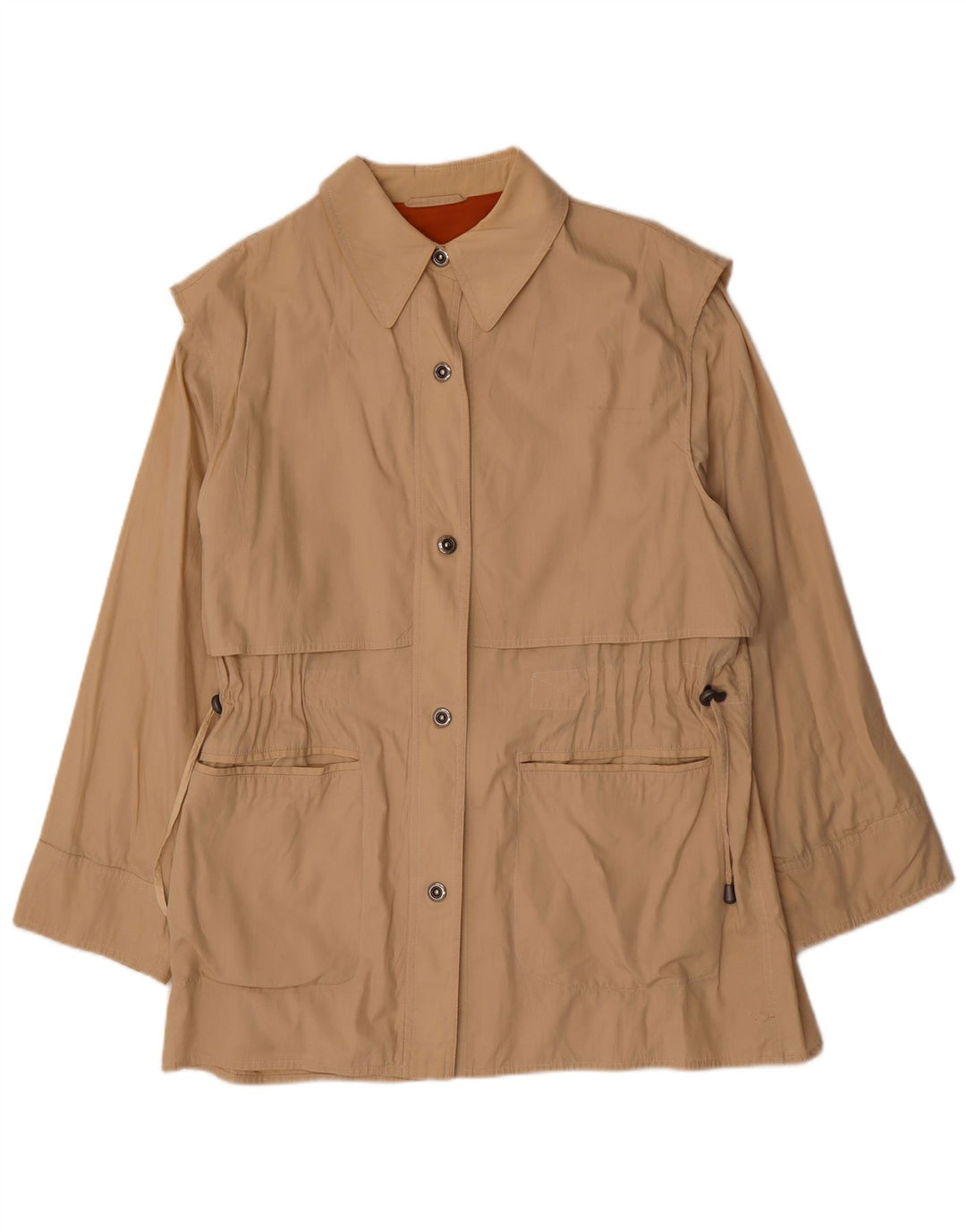 Trench da donna vintage IT 46 grande in cotone beige