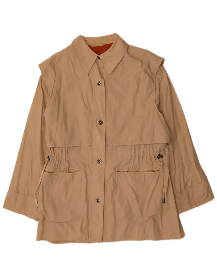Trench da donna vintage IT 46 grande in cotone beige