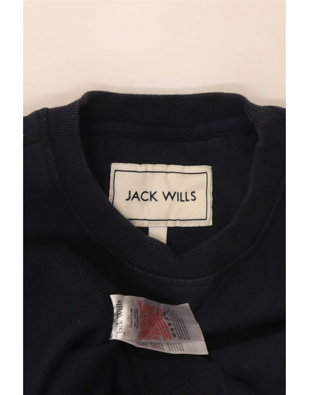 Felpa grafica da uomo Jack Wills Maglione grande cotone blu navy