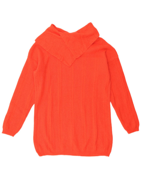 Giorgio Ciscato Maglione da donna con collo a scialle UK 16 Large Orange Wool