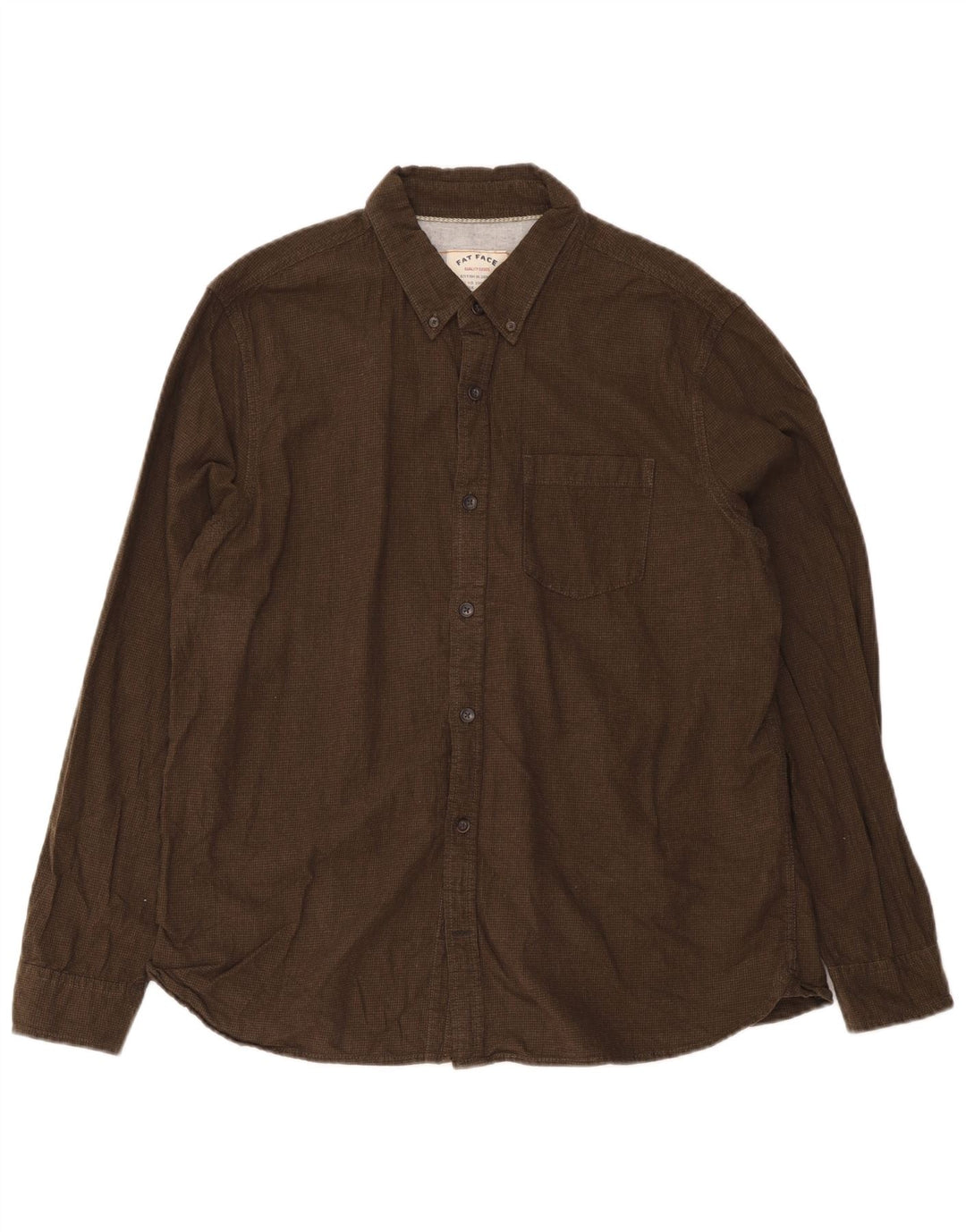 Camicia in flanella da uomo Fat Face XL in cotone pied de poule kaki