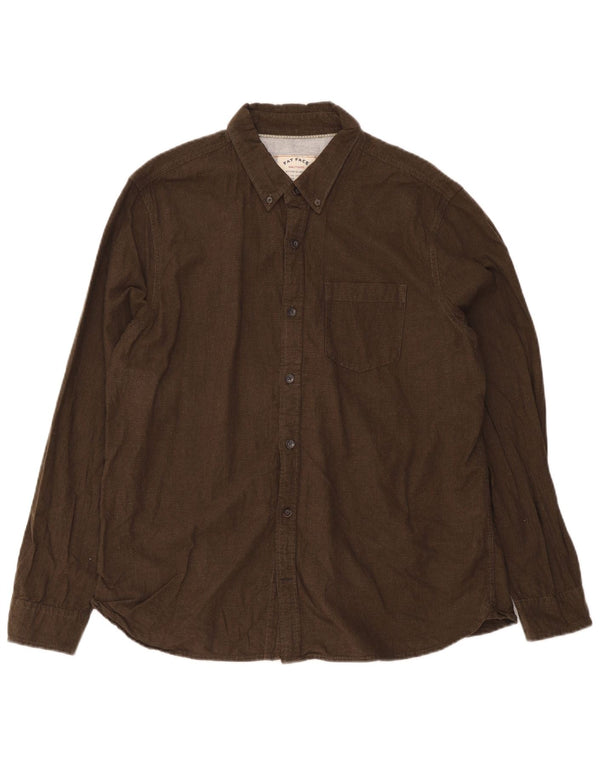 Camicia in flanella da uomo Fat Face XL in cotone pied de poule kaki