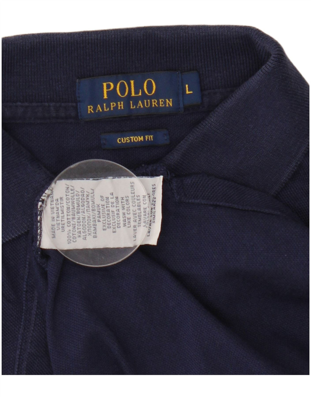 POLO RALPH LAUREN Polo da uomo su misura Large in cotone blu navy