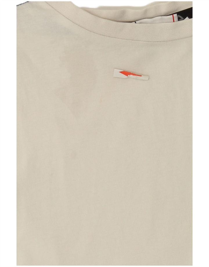 T-shirt grafica da uomo Fila Top Small in cotone color block bianco