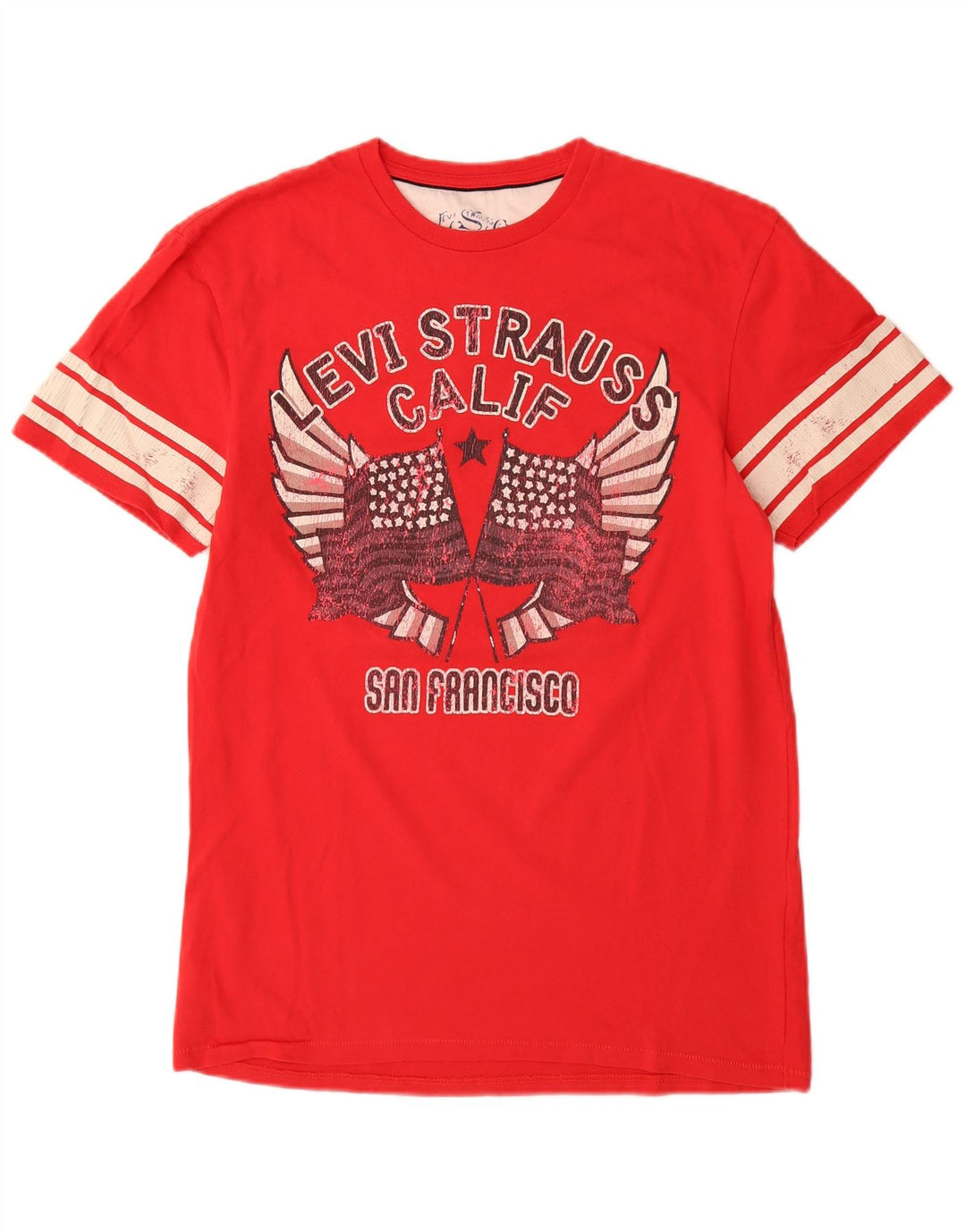 LEVI'S T-shirt grafica da uomo San Francisco Top in cotone rosso medio