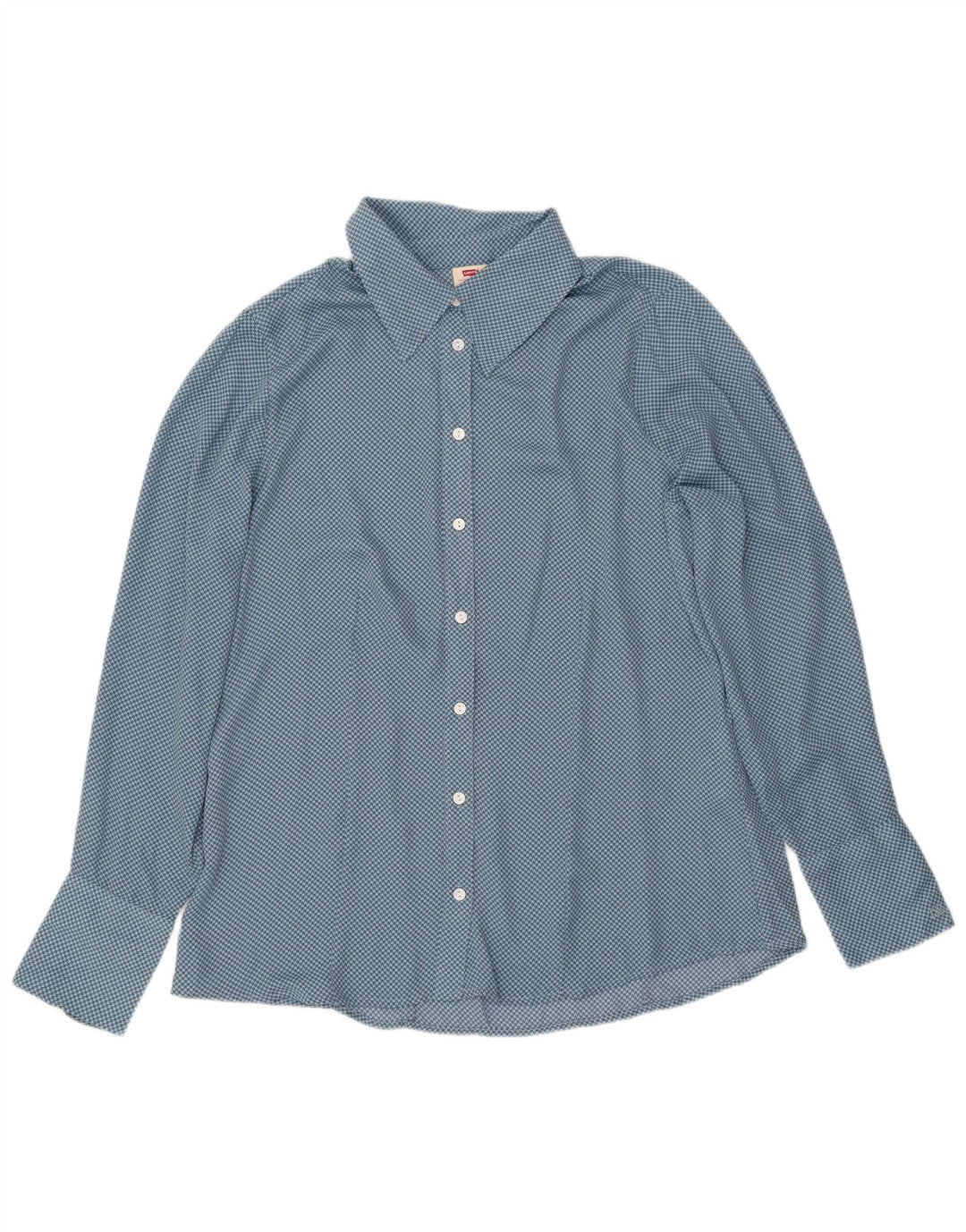Camicia LEVI'S da donna oversize vestibilità standard UK 18 XL blu pied de poule