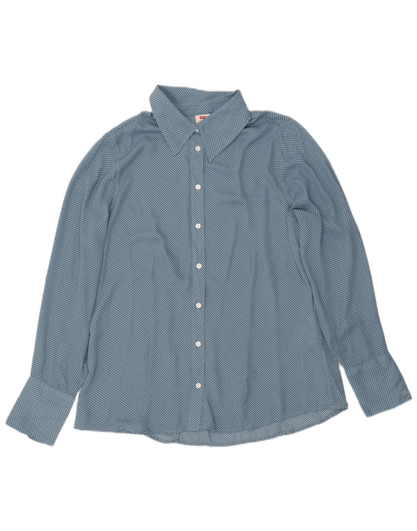 Camicia LEVI'S da donna oversize vestibilità standard UK 18 XL blu pied de poule