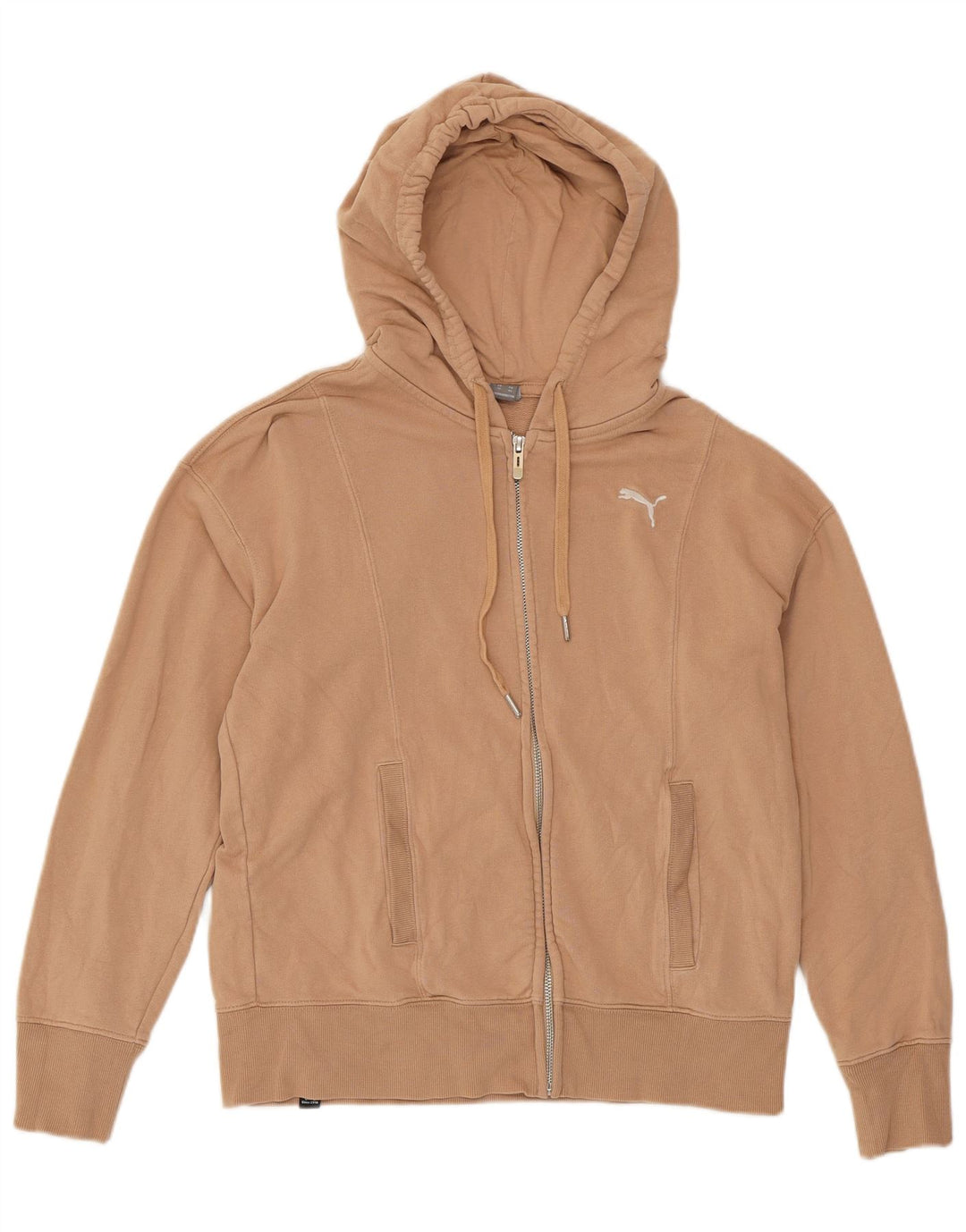 Felpa con cappuccio e zip oversize da donna PUMA UK 6 XS Cotone beige