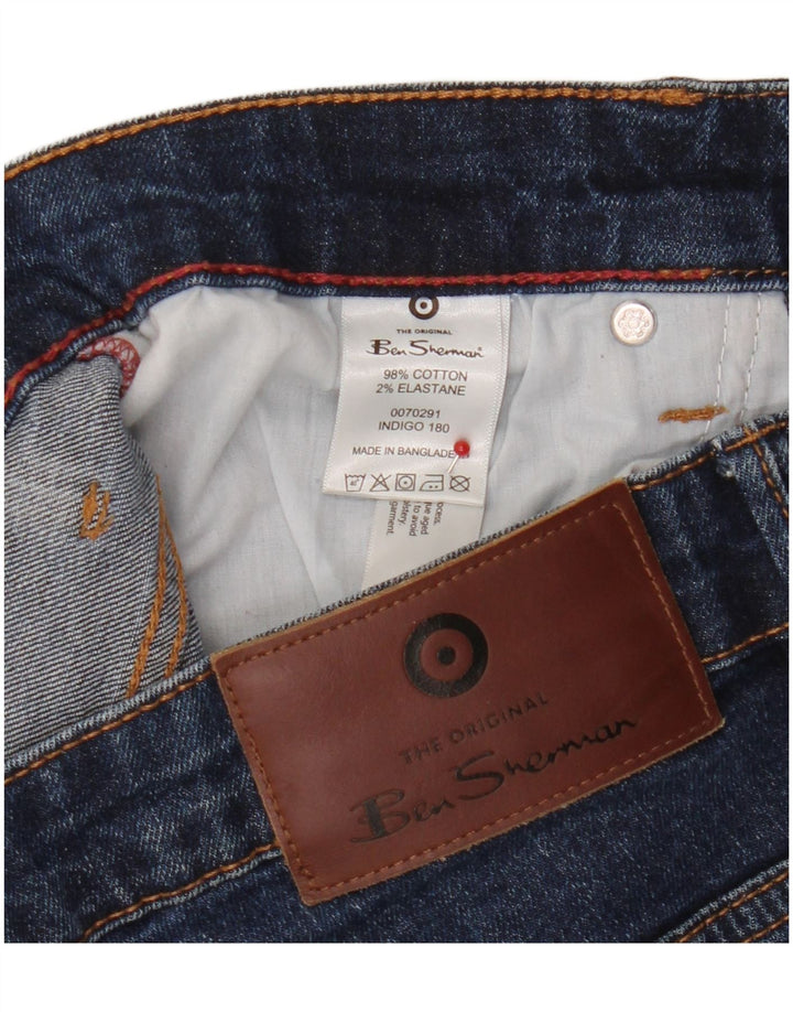 Jeans dritti da uomo Ben Sherman W36 L31 cotone blu navy
