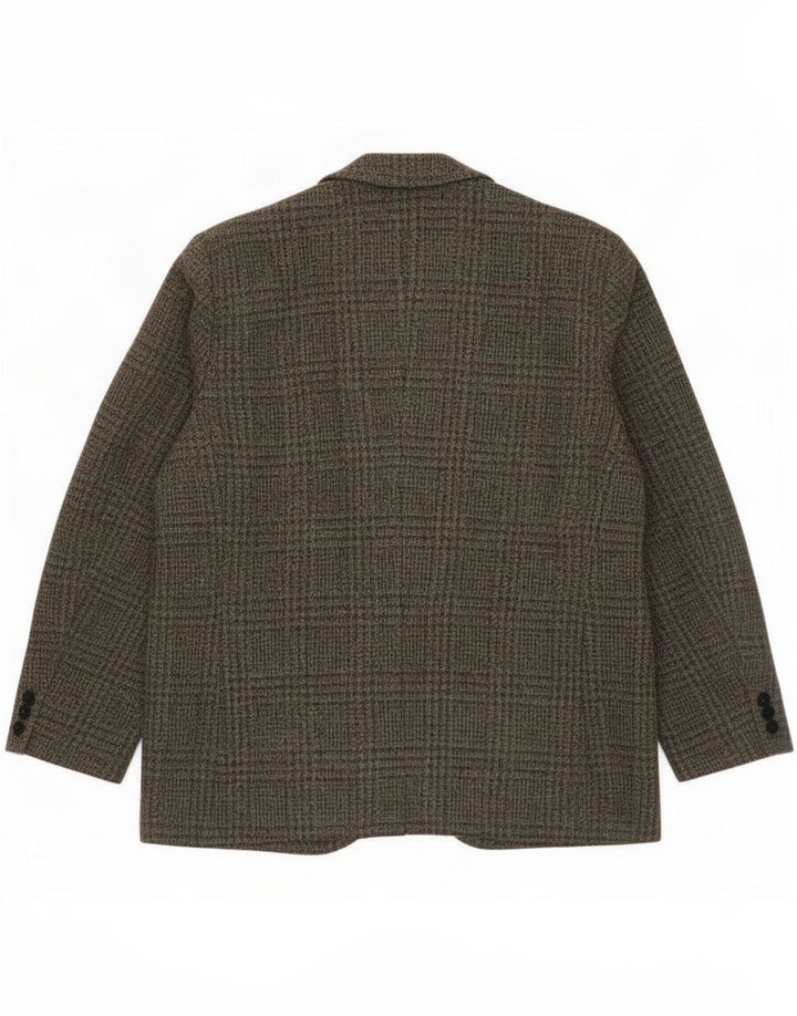 Giacca blazer a 3 bottoni da uomo Harris Tweed UK 38 medio pied de poule kaki