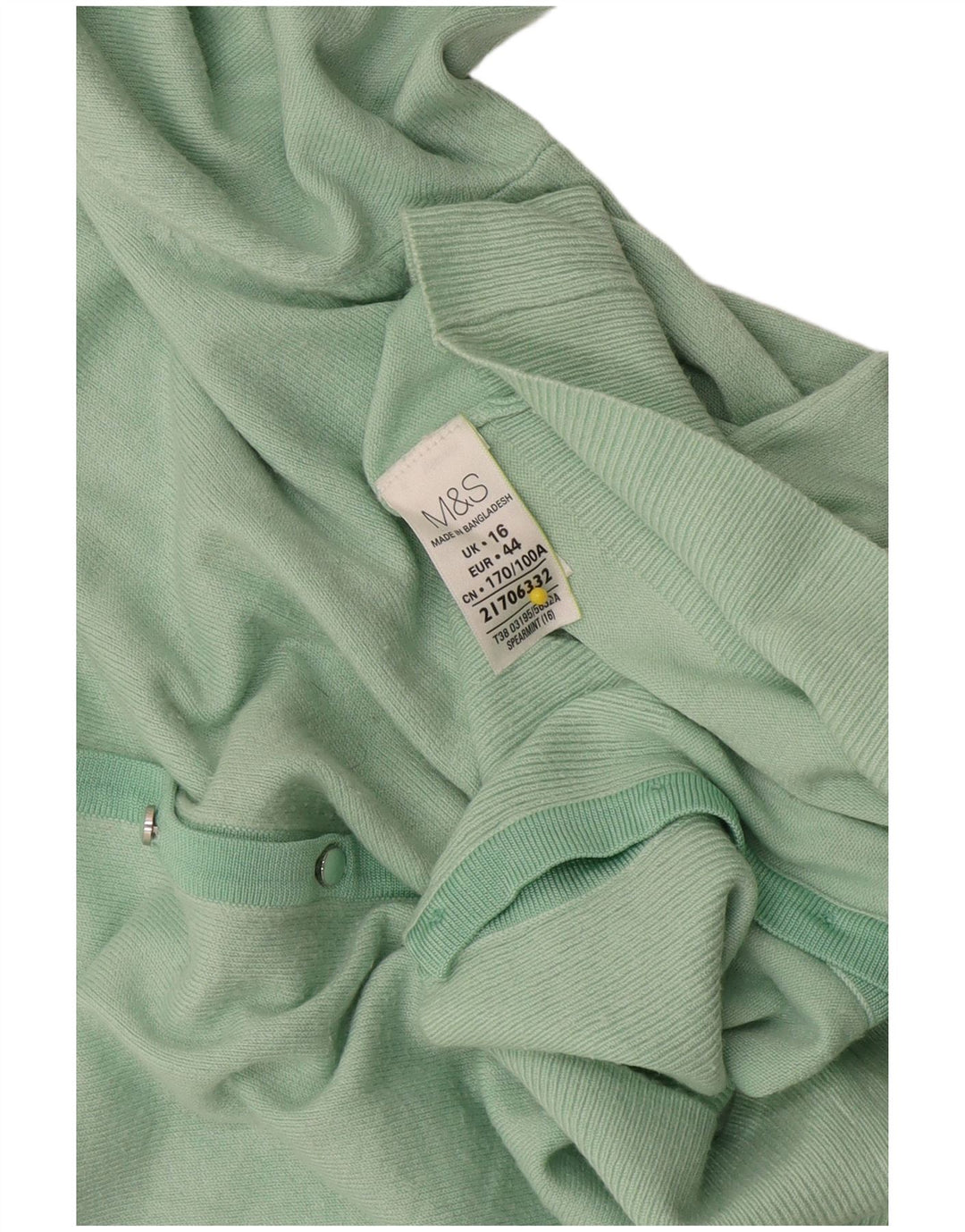 Maglione cardigan da donna Marks & Spencer UK 16 grande viscosa verde