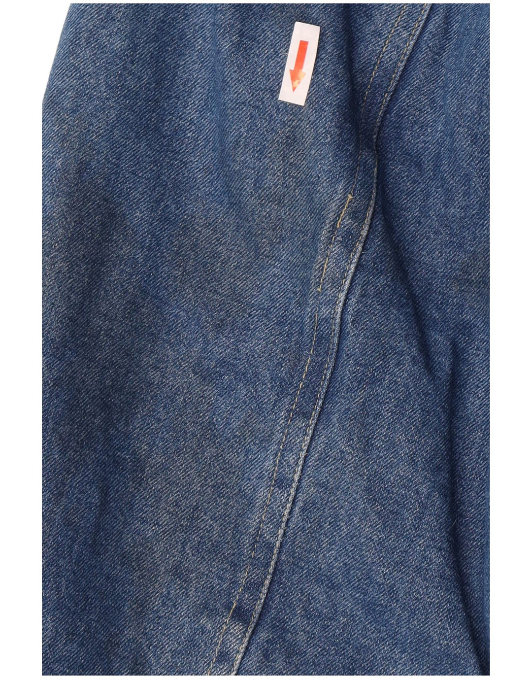 Giacca vintage in denim Sherpa da uomo UK 38 cotone blu medio